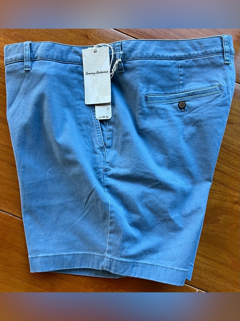 Tommy Bahama Men's Boracay 38 X 7 Shorts Chino Azurro Blue Flat Front $99